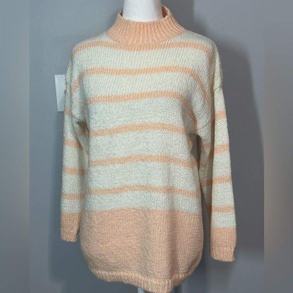 Vintage Diane Von Furstenberg DVF striped knit mock neck‎ sweater size S